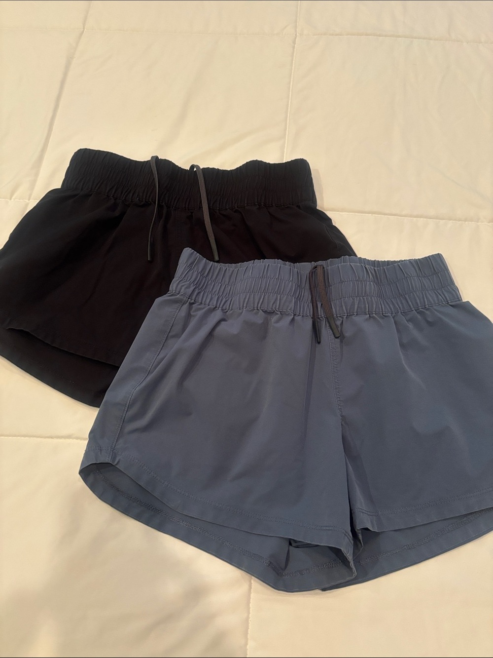 Aftco Women’s Elastic Waist Running Shorts - Black & Slate Blue